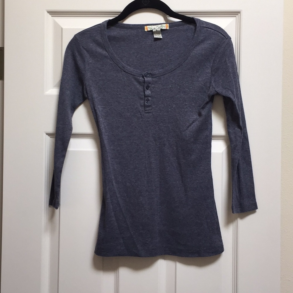 3/4 length sleeves navy/gray tee LOWEST PRICE!!
